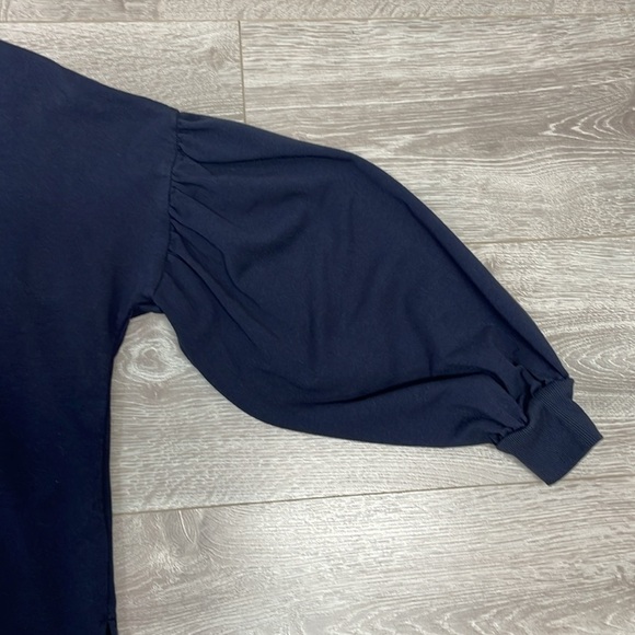 a.n.a. Long Puff Sleeve Raglan Navy Sweatshirt M - Picture 5 of 15